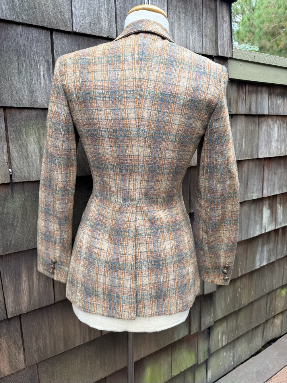 Vintage preppy classic tailored blazer wool plaid pockets lined S Joseph Magnin - Picture 2 of 10